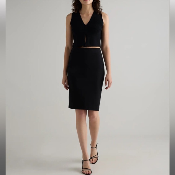 Quince Dresses & Skirts - Quince | Ultra Stretch Ponte Pencil Skirt Black Office Career Wear Formal Party